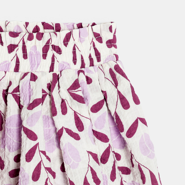 تنورة وردية اللون واسعة مطبوع عليها للفتيات